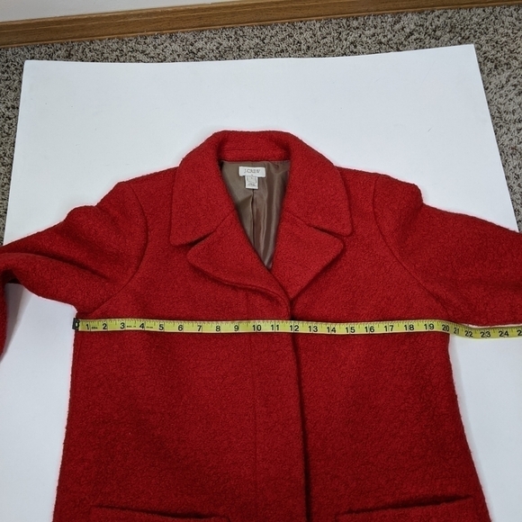 J. Crew Boiled Wool Blend Short Red Pea Coat - Picture 8 of 8